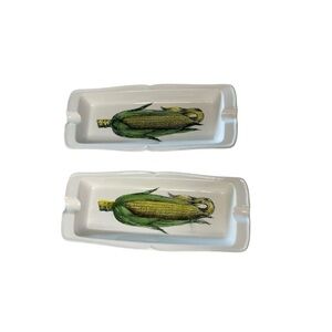 Vintage “Original JSC Design” Corn Holders Yellow Corn Kernel Design Set Of 2